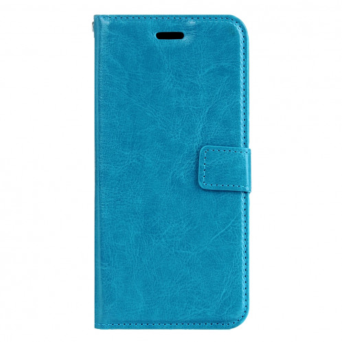 Pour iPhone 8 Plus et 7 Plus Crazy Horse Horizontal Housse en cuir flip avec boucle magnétique et titulaire et fentes pour cartes et porte-monnaie et cadre photo (bleu) SF120L140-08