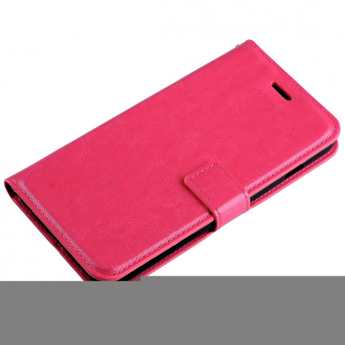 Pour iPhone 8 Plus et 7 Plus Crazy Horse Horizontal Housse en cuir flip avec boucle magnétique et titulaire et fentes pour cartes et porte-monnaie et cadre photo (magenta) SF120M1826-08