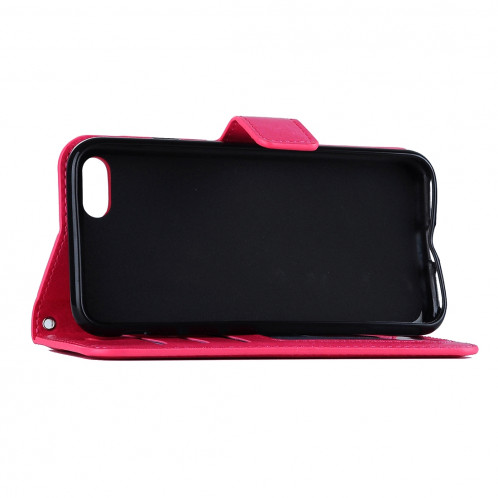 Pour iPhone 8 Plus et 7 Plus Crazy Horse Horizontal Housse en cuir flip avec boucle magnétique et titulaire et fentes pour cartes et porte-monnaie et cadre photo (magenta) SF120M1826-08