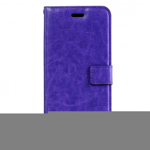 Pour iPhone 8 Plus et 7 Plus Crazy Horse Horizontal Housse en cuir flip avec boucle magnétique et porte-cartes et fentes pour cartes et porte-monnaie et cadre photo (violet) SF120P491-08