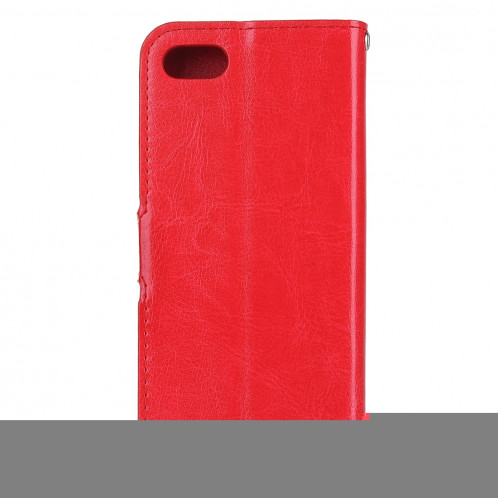 Pour iPhone 8 Plus et 7 Plus Crazy Horse Texture horizontale Flip étui en cuir avec boucle magnétique et titulaire et fentes pour cartes et porte-monnaie et cadre photo (rouge) SF120R1564-08