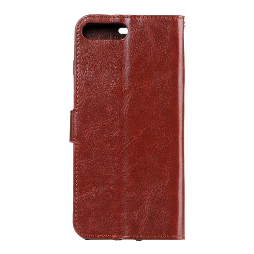 Pour iPhone 8 Plus et 7 Plus Crazy Horse Horizontal Housse en cuir flip avec boucle magnétique et titulaire et fentes pour cartes et porte-monnaie et cadre photo (brun) SF120Z456-08