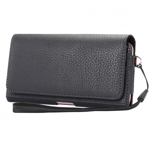Universal Litchi Texture Vertical Flip Thwartwise Housse en cuir / sac de taille avec attelle arrière et fentes pour cartes et cordon de 15 cm pour iPhone 8 Plus et 7 Plus et 6 s Plus et 6 Plus, Galaxy Note 8 et Galaxy SH350B624-010