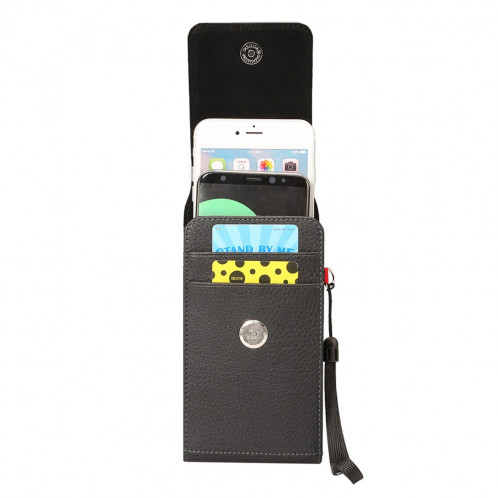 Housse en cuir / sac de taille avec attelle arrière et fentes pour cartes & lanière pour iPhone 8 Plus & 7 Plus, Galaxy Note 8 / S8 Plus / S9 +, Huawei Mate 8 (noir) SH528B916-011