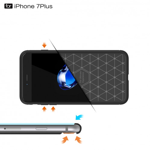 Pour iPhone 8 Plus & 7 Plus Housse de protection renforcée en fibre de TPU (noir) SH551B1346-010