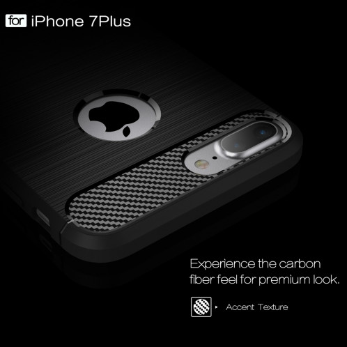 Pour iPhone 8 Plus & 7 Plus Housse de protection renforcée en fibre de TPU (noir) SH551B1346-010