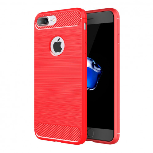 Pour iPhone 8 Plus & 7 Plus Housse de protection renforcée en fibre de TPU (rouge) SH551R1352-010