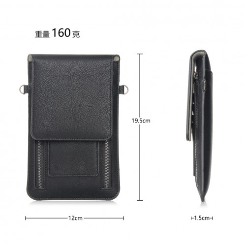 6,3 pouces et ci-dessous Universal PU cuir sac à bandoulière double fermeture à glissière avec fentes pour cartes et portefeuille pour Sony, Huawei, Meizu, Lenovo, ASUS, Cubot, OnePlus, Dreami, Oukitel, Xiaomi, S6382M1703-09