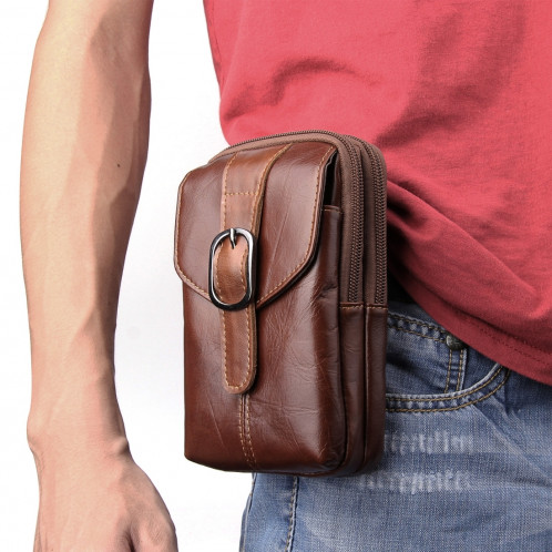 6.3 pouces et ci-dessous Universal Crazy Horse Texture en cuir véritable Hommes Vertical Style Case sac de taille avec ceinture trou pour Sony, Huawei, Meizu, Lenovo, ASUS, Cubot, OnePlus, Xiaomi, Ulefone, Letv, DOOGEE, S6387Z1229-010