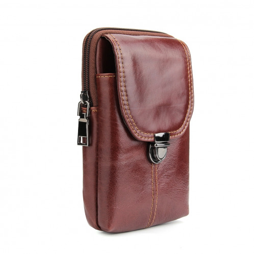 6,3 pouces et ci-dessous Universal Crazy Horse Texture en cuir véritable Hommes Vertical Style Case sac de taille avec ceinture pour Sony, Huawei, Meizu, Lenovo, ASUS, Cubot, OnePlus, Xiaomi, Ulefone, Letv, DOOGEE, SH389Z1649-010
