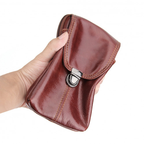6,3 pouces et ci-dessous Universal Crazy Horse Texture en cuir véritable Hommes Vertical Style Case sac de taille avec ceinture pour Sony, Huawei, Meizu, Lenovo, ASUS, Cubot, OnePlus, Xiaomi, Ulefone, Letv, DOOGEE, SH389Z1649-010