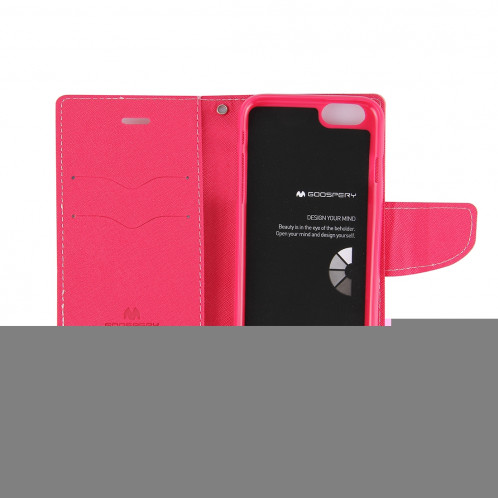 MERCURY GOOSPERY FANCY DIARY pour iPhone 8 Plus & 7 Plus Etui à rabat en cuir à texture horizontale avec fentes pour cartes et porte-monnaie et porte-monnaie (rose) SG528F1899-08