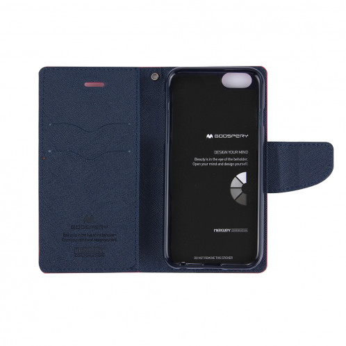 MERCURY GOOSPERY FANCY DIARY pour iPhone 8 Plus & 7 Plus Etui en cuir horizontal à texture croisée avec fentes pour cartes et porte-monnaie & porte-monnaie (Magenta) SG528M432-08
