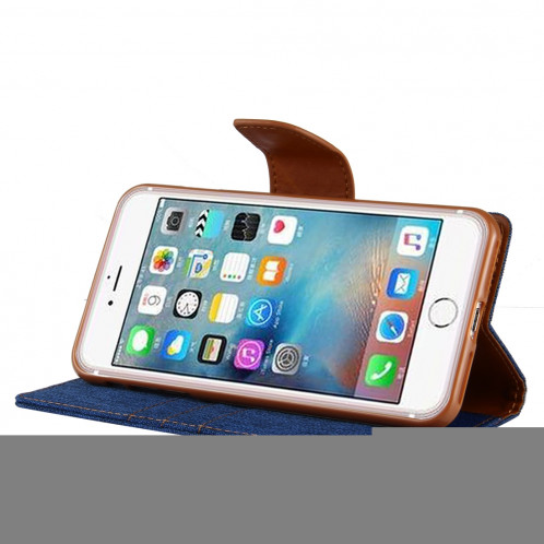 AGENDA MERCURY GOOSPERY TOILE POUR iPhone 8 Plus & 7 Plus Housse en Cuir Horizontale avec Fentes pour Cartes & Portefeuille & Support (Bleu Foncé) SG628D352-012
