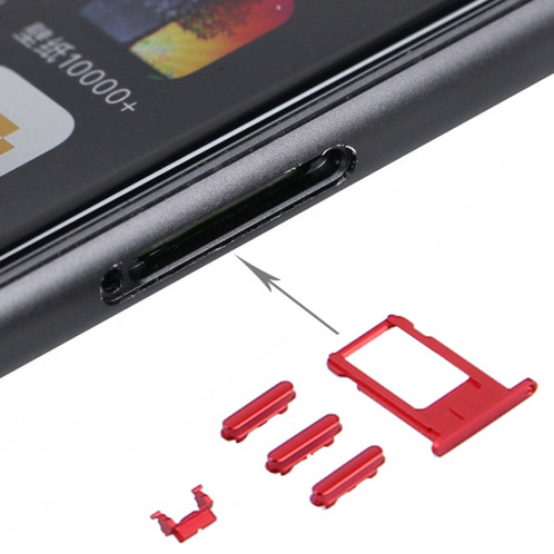 iPartsAcheter 6 en 1 pour iPhone 7 Plus (couverture arrière (avec lentille de la caméra) + plateau de carte + touche de contrôle du volume + bouton d'alimentation + interrupteur de sourdine Vibrator Key + signe) SI80RL1909-09
