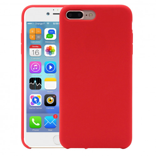 Housse en Silicone Liquide Pure Color pour iPhone 8 Plus & 7 Plus (Rouge) SH999R812-04