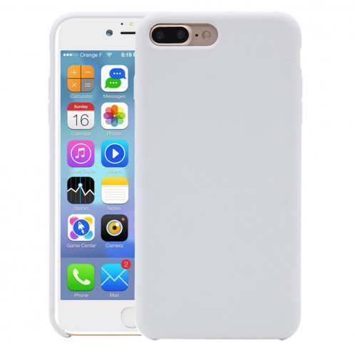 Housse en Silicone Liquide Pure Color pour iPhone 8 Plus & 7 Plus (Blanc) SH999W132-04