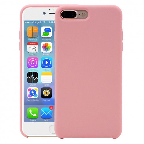 Housse en Silicone Liquide Pure Color pour iPhone 8 Plus & 7 Plus (Rose Clair) SH999X176-04