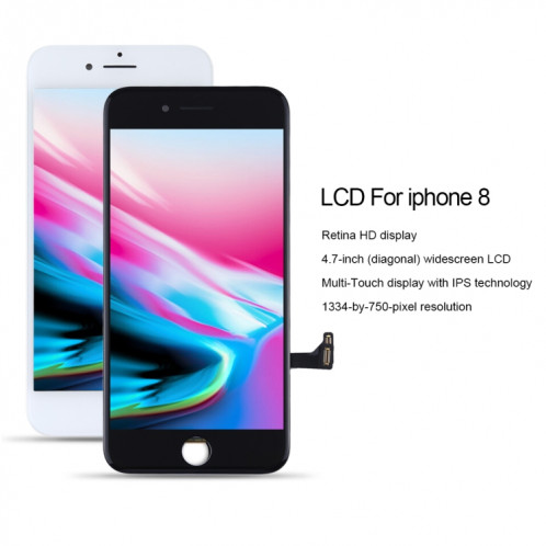 Écran LCD d'origine et numériseur complet pour iPhone 8 (noir) SH251B510-015