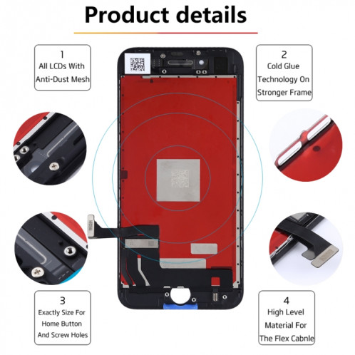 Écran LCD d'origine et numériseur complet pour iPhone 8 (noir) SH251B510-015