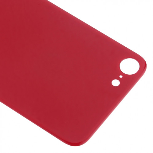 Remplacement facile du gros couvercle de la batterie en verre avec trou de caméra et adhésif pour iPhone 8 (rouge) SH50RL1858-06