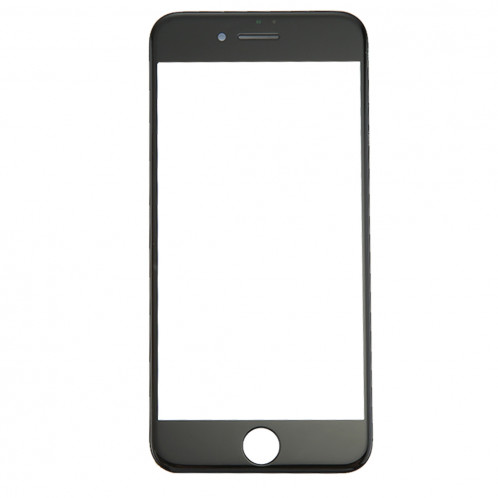 iPartsAcheter pour iPhone 8 Lentille extérieure en verre de l'écran avant avec cadre avant de l'écran LCD et OCA Optically Clear Adhesive (Noir) SI666B613-06