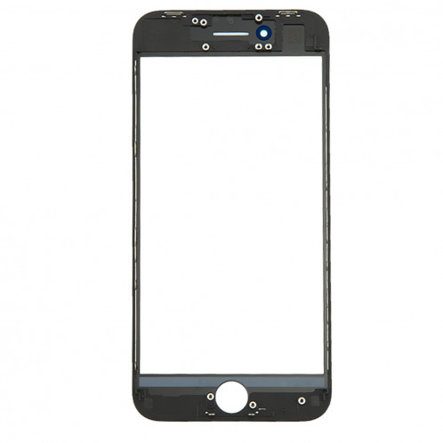 iPartsAcheter pour iPhone 8 Lentille extérieure en verre de l'écran avant avec cadre avant de l'écran LCD et OCA Optically Clear Adhesive (Noir) SI666B613-06