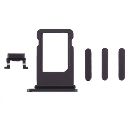 iPartsBuy pour iPhone 8 plateau de carte + touche de contrôle du volume + bouton d'alimentation + touche de vibreur interrupteur muet (gris) SI313H869-05