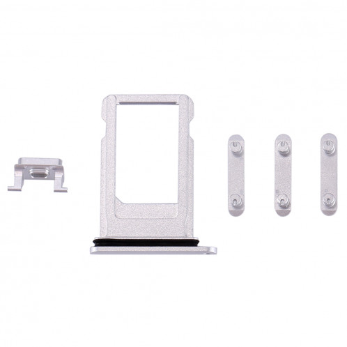 iPartsAcheter pour iPhone 8 Plateau de la carte + Touche de contrôle du volume + Bouton d'alimentation + Touche de vibreur interrupteur muet (Argent) SI313S459-05