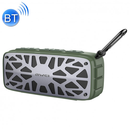 Haut-parleur Bluetooth portatif extérieur awei Y330, prise en charge des cartes AUX / FM / TF / U, pour iPhone, Galaxy, Xiaomi, Huawei, HTC, Sony et autres smartphones (Army Green) SA61AG1368-012