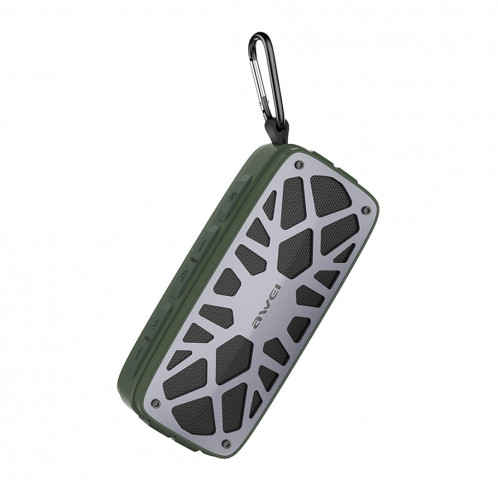 Haut-parleur Bluetooth portatif extérieur awei Y330, prise en charge des cartes AUX / FM / TF / U, pour iPhone, Galaxy, Xiaomi, Huawei, HTC, Sony et autres smartphones (Army Green) SA61AG1368-012