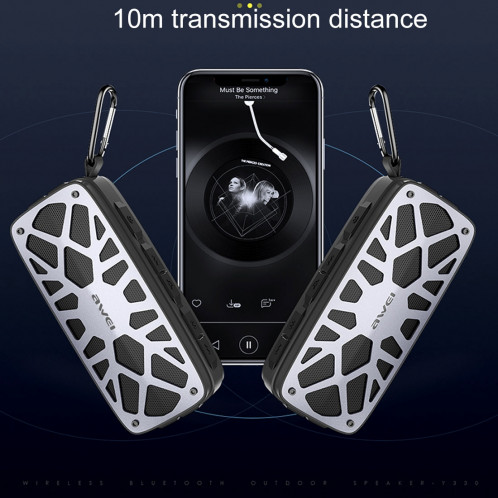 Haut-parleur Bluetooth portatif extérieur awei Y330, prise en charge des cartes AUX / FM / TF / U, pour iPhone, Galaxy, Xiaomi, Huawei, HTC, Sony et autres smartphones (Army Green) SA61AG1368-012