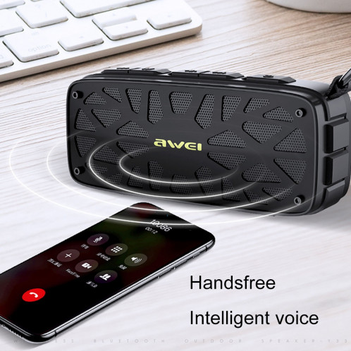 awei Y330 haut-parleur portable Bluetooth extérieur, prise en charge AUX / FM / carte TF / U disque, pour iPhone, Galaxy, Xiaomi, Huawei, HTC, Sony et autres smartphones (noir) SA561B1887-012