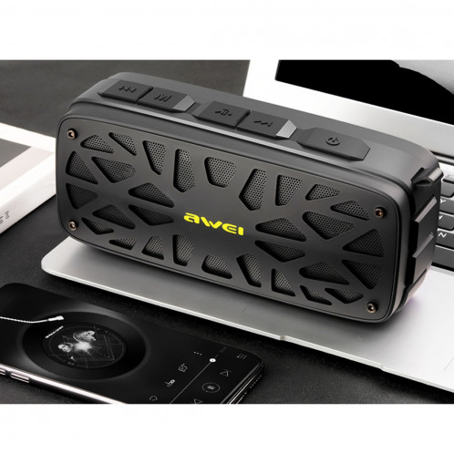 awei Y330 haut-parleur portable Bluetooth extérieur, prise en charge AUX / FM / carte TF / U disque, pour iPhone, Galaxy, Xiaomi, Huawei, HTC, Sony et autres smartphones (noir) SA561B1887-012