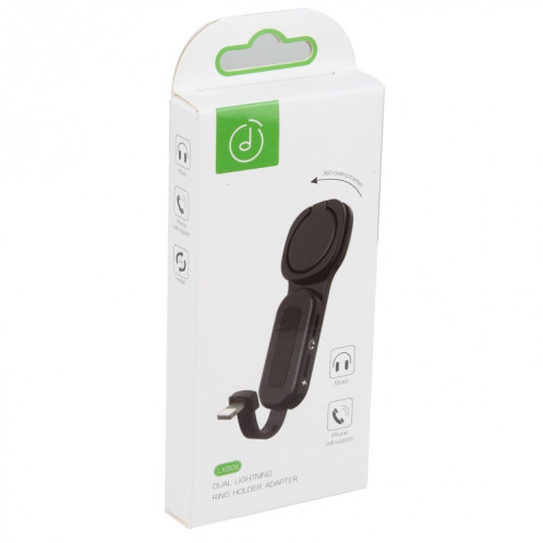 LXS08 8 broches à 8 broches + 3,5 mm ADAPTATEUR DE CHARGE DE BAGUE FAST (Noir) SH203B525-015