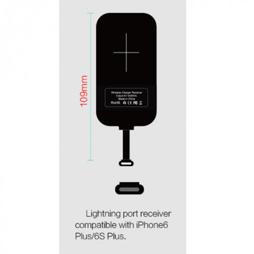 Récepteur de charge sans fil standard NILLKIN Magic Tag QI pour iPhone 7 Plus / 6s Plus / 6 Plus, avec port à 8 broches, longueur: 109 mm SN03271114-011