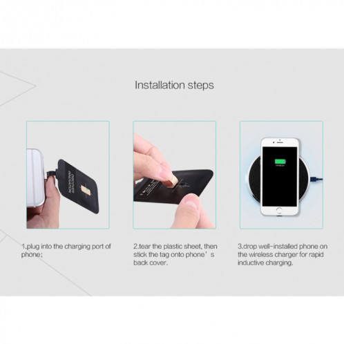 Récepteur de charge sans fil standard NILLKIN Magic Tag QI pour iPhone 7 Plus / 6s Plus / 6 Plus, avec port à 8 broches, longueur: 109 mm SN03271114-011