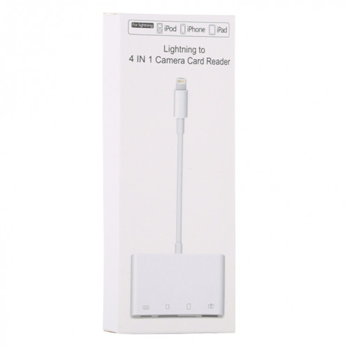 Adaptateur de lecteur de caméra NK-108L 8 broches vers USB + carte TF + carte SD, Compatible avec les systèmes IOS 9.1 et supérieurs SH04801093-09