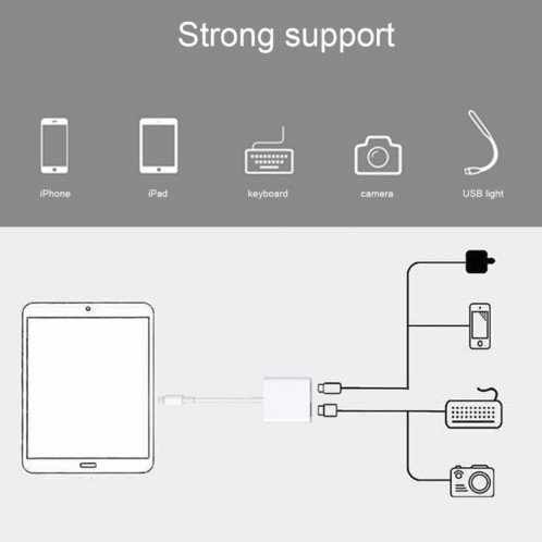 Adaptateur de lecteur de caméra NK101 8 broches vers USB, compatible avec les systèmes IOS 9.1 et supérieurs SH0484863-08