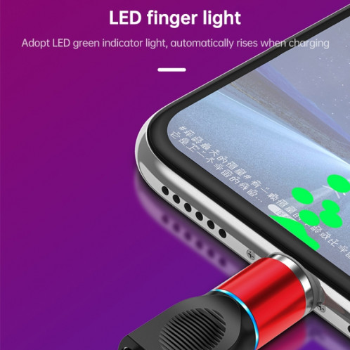 4 en 1 3A 8 broches et USB-C / Type-C et Micro USB tête de charge magnétique en alliage de zinc + adaptateur de charge magnétique USB-C / type-c (rouge) SH737R1280-014