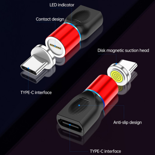 4 en 1 3A 8 broches et USB-C / Type-C et Micro USB tête de charge magnétique en alliage de zinc + adaptateur de charge magnétique USB-C / type-c (argent) SH737S448-014