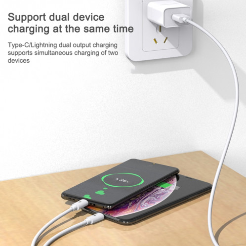 awei CL-79 2 en 1 USB de 1,2 m à 8 broches + câble de chargement multiple USB-C / Type-C SA07681797-09