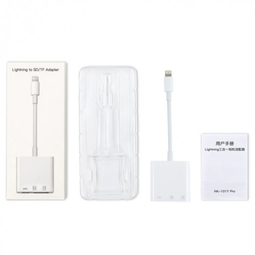 Adaptateur de lecteur de caméra NK-101Y Pro 8 broches à 8 broches + port SD + TF 3 en 1 SH08111110-010