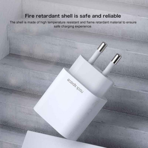Rock Space T48 QC3.0 Chargeur de voyage à port unique USB, SR61EU1663-09