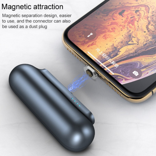 3 en 1 mini capsule de poche portable de poche de poche portable + 3 x têtes magnétiques + ensemble de câbles de charge magnétique (noir) SH862B1612-03