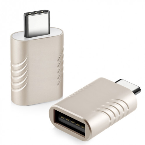 2 PCS SBT-148 USB-C / C / TYPE-C Homme à l'adaptateur d'alliage de zinc femelle USB 3.0 (Champagne Gold) SH99CJ1824-07