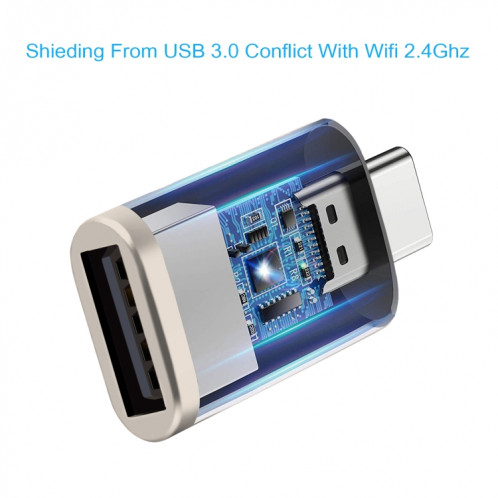 2 PCS SBT-148 USB-C / C / TYPE-C Homme à l'adaptateur d'alliage de zinc femelle USB 3.0 (Champagne Gold) SH99CJ1824-07