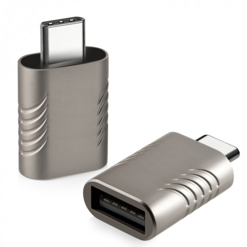 2 PCS SBT-148 USB-C / C / Type-C mâle à l'adaptateur d'alliage de zinc femelle USB 3.0 (gris cosmique) SH899H975-07