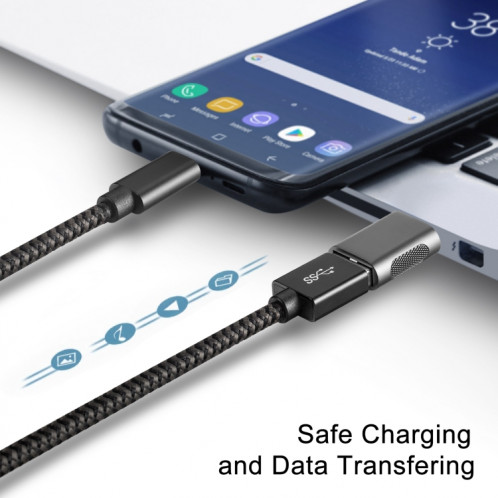 2 PCS SBT-158 USB-C / C / Type-C mâle à l'adaptateur d'alliage de zinc femelle USB 3.0 (or rose) SH01RG171-07