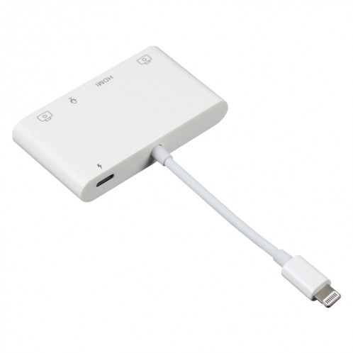 4 en 1 8 broches sur Dual USB + 3.5mm AUX + HDMI OTG Audio Digital Adapter AV SH0995808-07